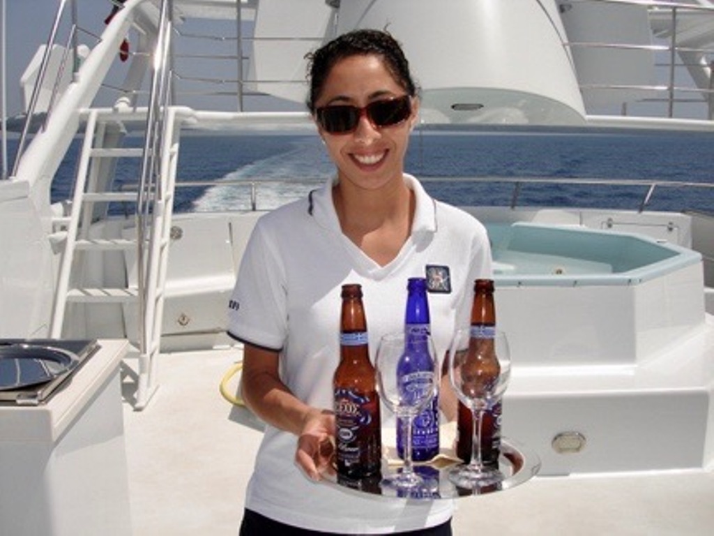 Zeos Beer - served on a yacht in the Mediterranean.