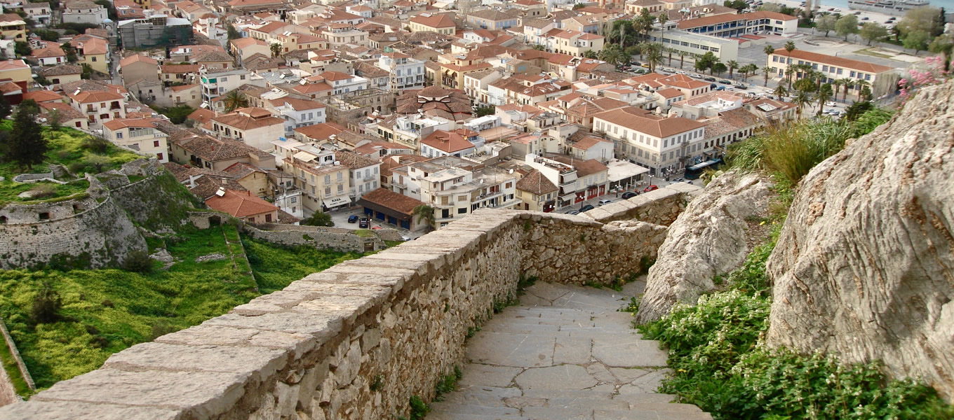 The 1000 steps of Palamidi Fortress. Nafplio, Greece.